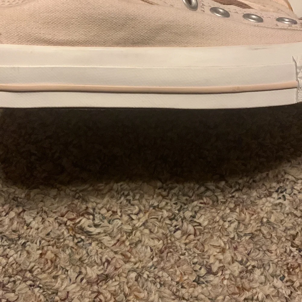 Converse low slip-on No laces Cream with stripe tongue 7 women 5 men Brown/tan - Picture 8 of 10